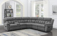 Bahrain 6-piece Upholstered Motion Sectional Charcoal - Visions in Furniture (La Mirada, CA)