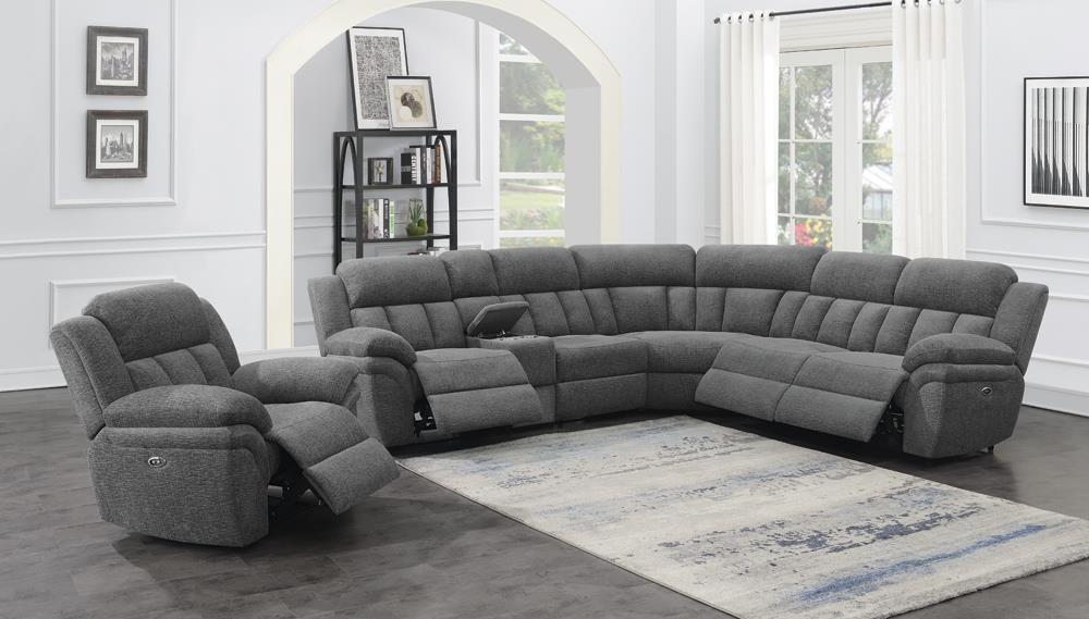 Bahrain Upholstered Power Glider Recliner Charcoal - Visions in Furniture (La Mirada, CA)