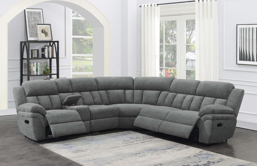 Bahrain 6-piece Upholstered Motion Sectional Charcoal - Visions in Furniture (La Mirada, CA)