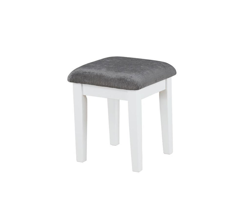 Elijah Vanity Set with LED Lights White and Dark Grey - Visions in Furniture (La Mirada, CA)