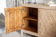 Eberto 2-door Geometric Accent Cabinet White Distressed - Visions in Furniture (La Mirada, CA)