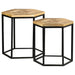 Adger 2-piece Hexagon Nesting Tables Natural and Black - Visions in Furniture (La Mirada, CA)