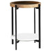 Adhvik Round Accent Table with Marble Shelf Natural and Black - Visions in Furniture (La Mirada, CA)
