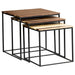 Belcourt 3-piece Square Nesting Tables Natural and Black - Visions in Furniture (La Mirada, CA)