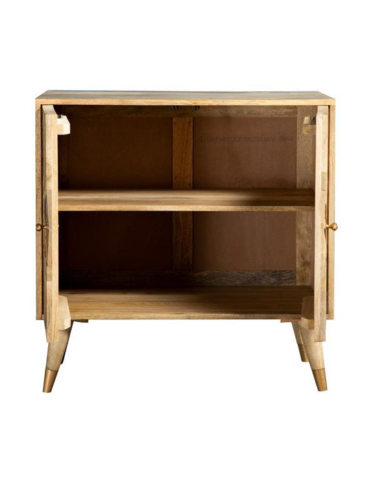 Alyssum Checkered Pattern 2-door Accent Cabinet Natural - Visions in Furniture (La Mirada, CA)