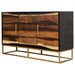 Zara 2-drawer Accent Cabinet Black Walnut and Gold - Visions in Furniture (La Mirada, CA)