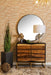 Zara 2-door Accent Cabinet Black Walnut and Gold - Visions in Furniture (La Mirada, CA)
