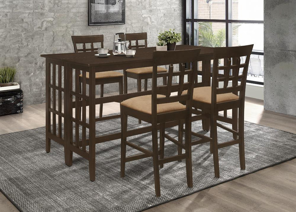 Gabriel Upholstered Counter Height Stools Cappuccino and Beige (Set of 2) - Visions in Furniture (La Mirada, CA)