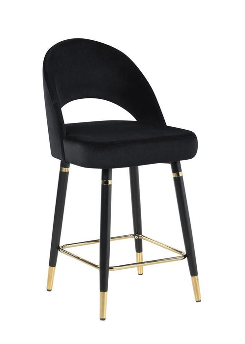 Lindsey Arched Back Upholstered Counter Height Stools Black (Set of 2) - Visions in Furniture (La Mirada, CA)