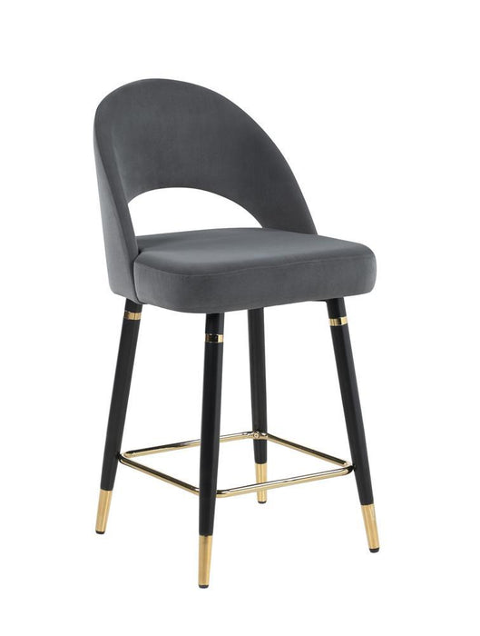Lindsey Arched Back Upholstered Counter Height Stools Grey (Set of 2) - Visions in Furniture (La Mirada, CA)