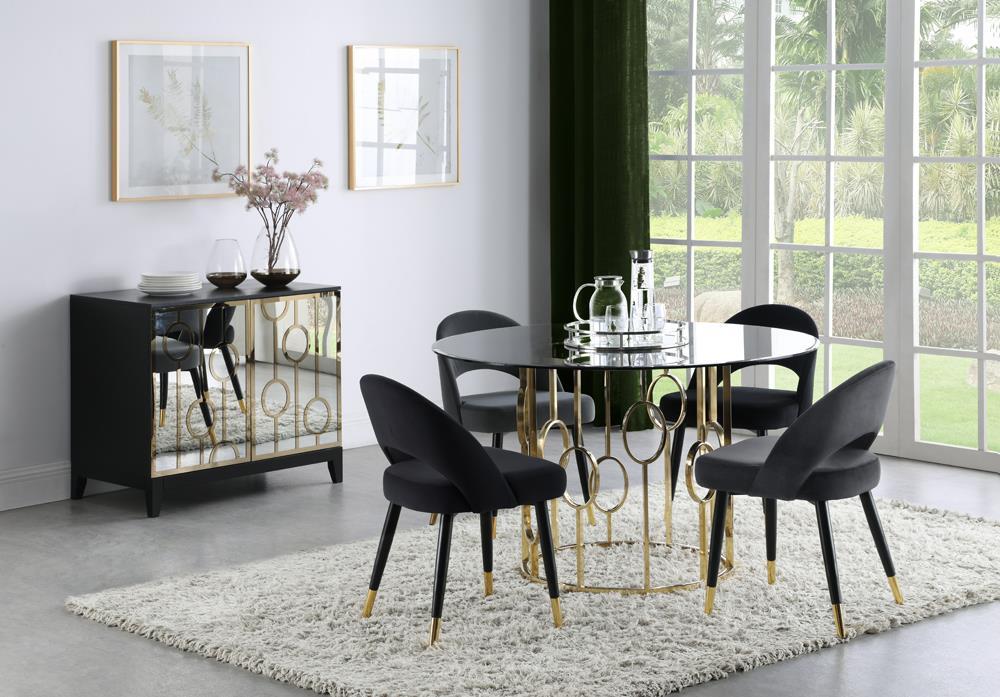Lindsey Arched Back Upholstered Side Chairs Black (Set of 2) - Visions in Furniture (La Mirada, CA)
