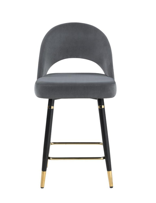Lindsey Arched Back Upholstered Counter Height Stools Grey (Set of 2) - Visions in Furniture (La Mirada, CA)