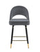 Lindsey Arched Back Upholstered Counter Height Stools Grey (Set of 2) - Visions in Furniture (La Mirada, CA)
