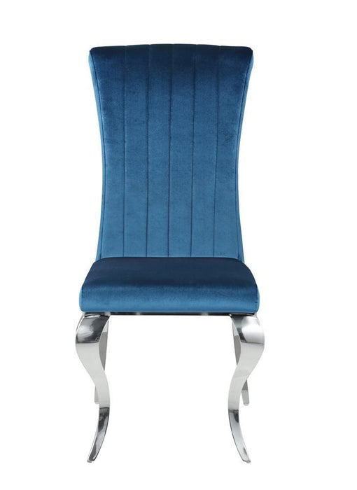 Betty Upholstered Side Chairs Teal and Chrome (Set of 4) - Visions in Furniture (La Mirada, CA)