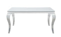 Carone Rectangular Glass Top Dining Table White and Chrome - Visions in Furniture (La Mirada, CA)