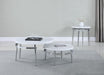 Avilla Round Nesting Coffee Table White and Chrome - Visions in Furniture (La Mirada, CA)