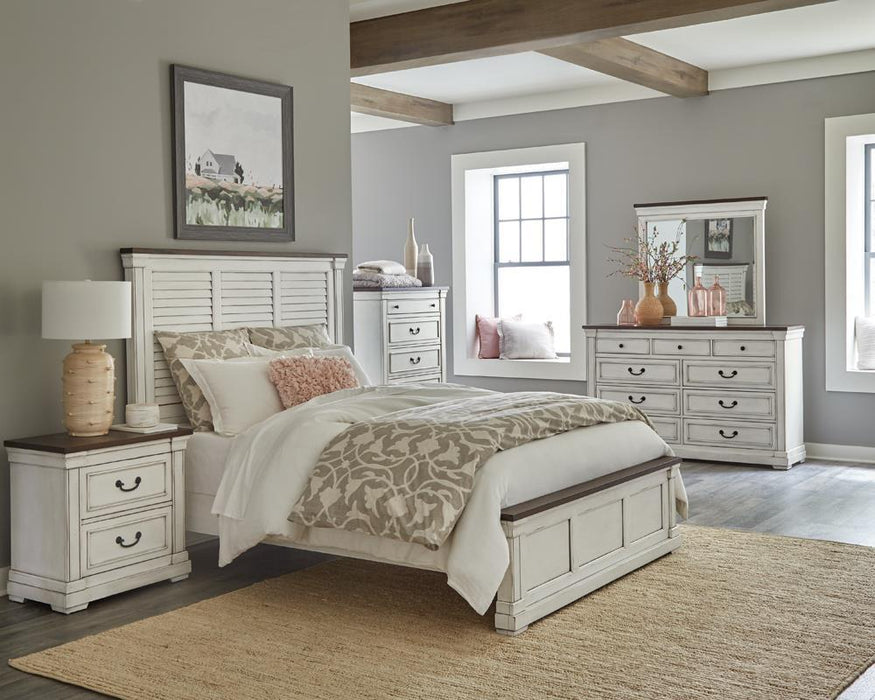 Hillcrest Queen Panel Bed White - Visions in Furniture (La Mirada, CA)