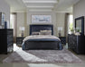 Penelope Queen Bed with LED Lighting Black and Midnight Star - Visions in Furniture (La Mirada, CA)