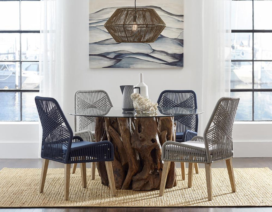 Nakia Woven Rope Dining Chairs Dark Navy (Set of 2) - Visions in Furniture (La Mirada, CA)