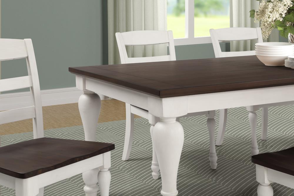 Madelyn Dining Table with Extension Leaf Dark Cocoa and Coastal White - Visions in Furniture (La Mirada, CA)