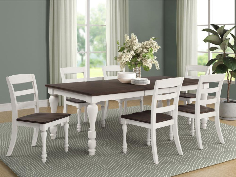 Madelyn Dining Table with Extension Leaf Dark Cocoa and Coastal White - Visions in Furniture (La Mirada, CA)