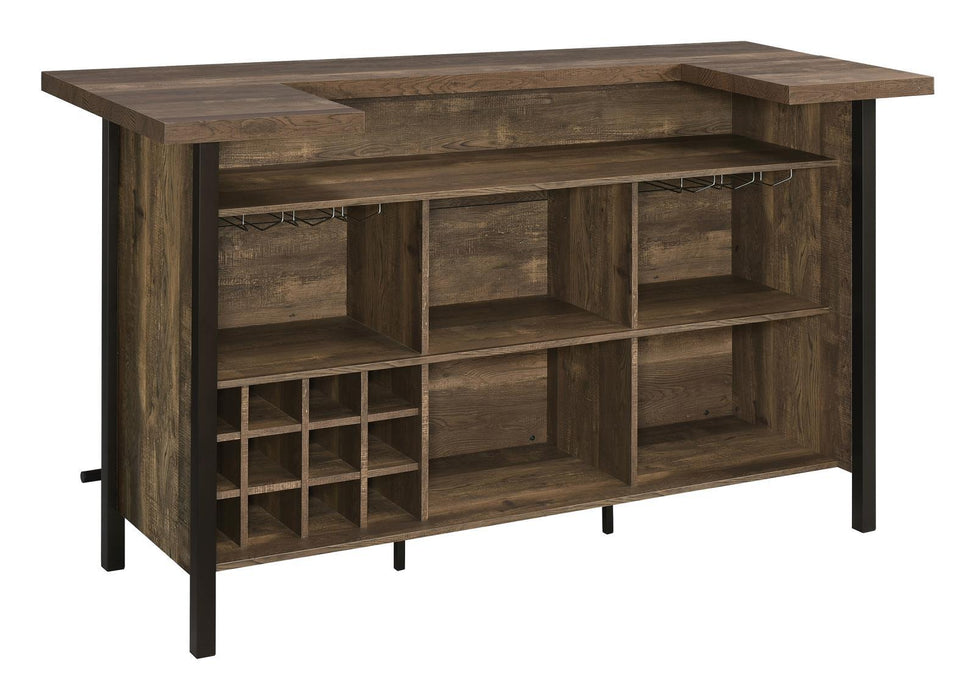 Bellemore Rectangular Storage Bar Unit Rustic Oak - Visions in Furniture (La Mirada, CA)