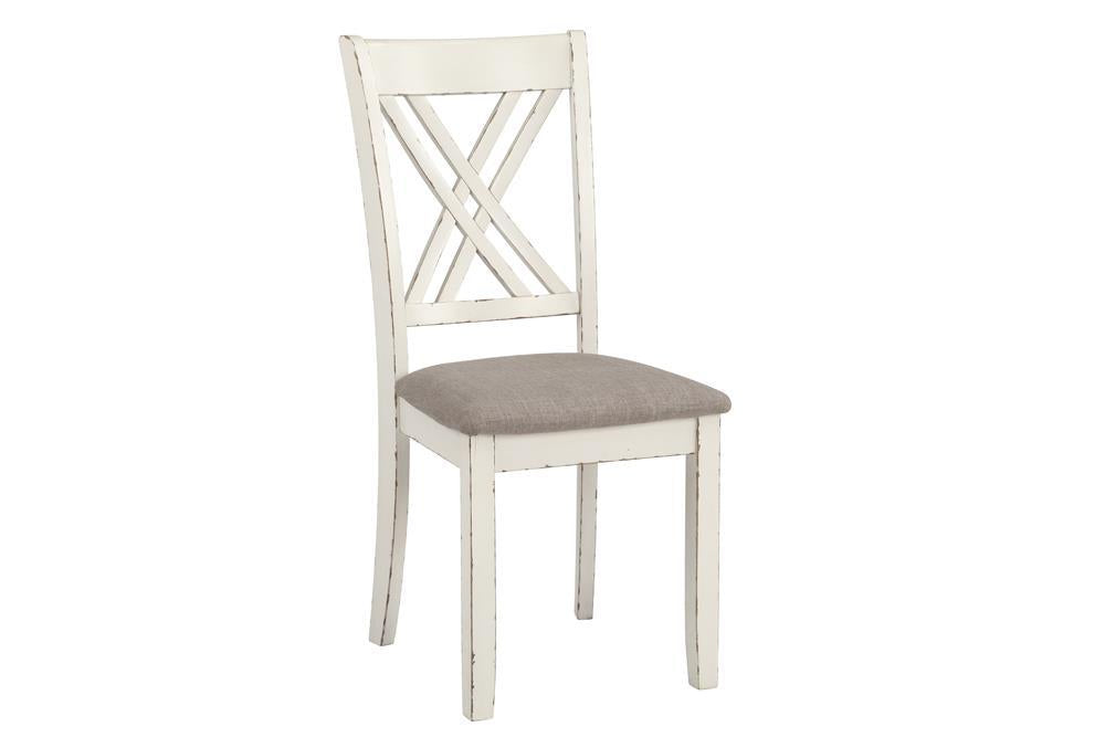 Fortress 7-piece Dining Set Chestnut and Vintage White - Visions in Furniture (La Mirada, CA)
