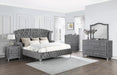 Deanna California King Tufted Upholstered Bed Grey - Visions in Furniture (La Mirada, CA)