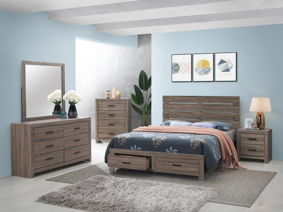 Brantford Eastern King Panel Bed Barrel Oak - Visions in Furniture (La Mirada, CA)