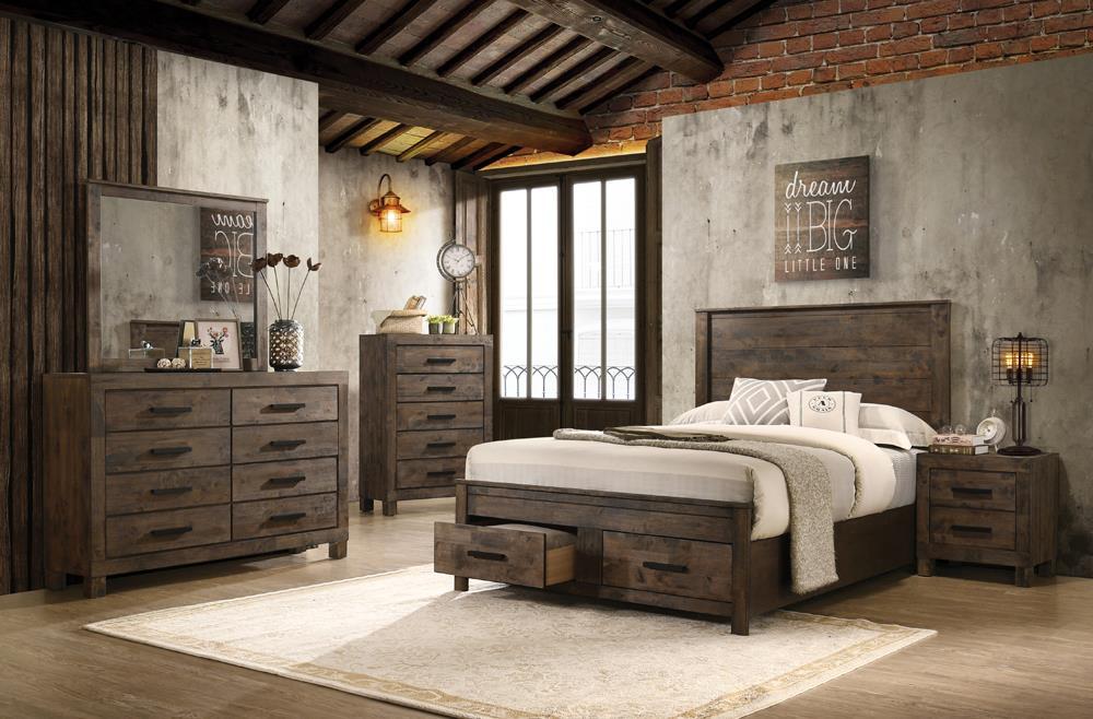 Woodmont 2-drawer Nightstand Rustic Golden Brown - Visions in Furniture (La Mirada, CA)