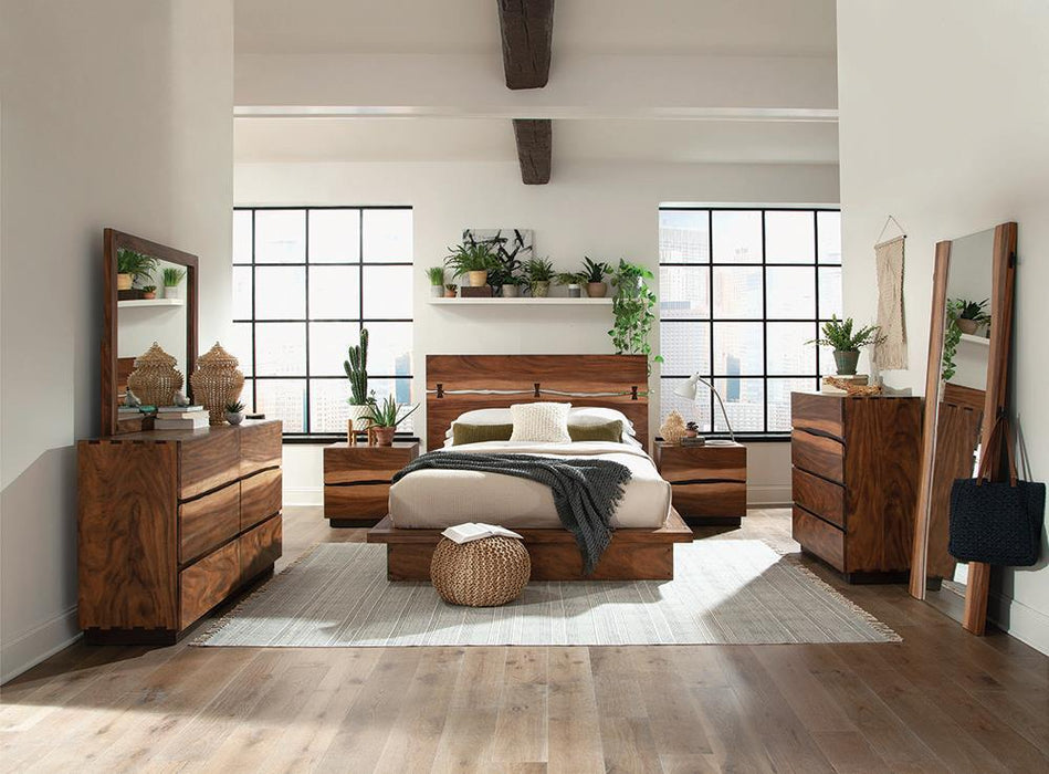Winslow California King, E.King & Queen Bed Smokey Walnut and Coffee Bean - Visions in Furniture (La Mirada, CA)