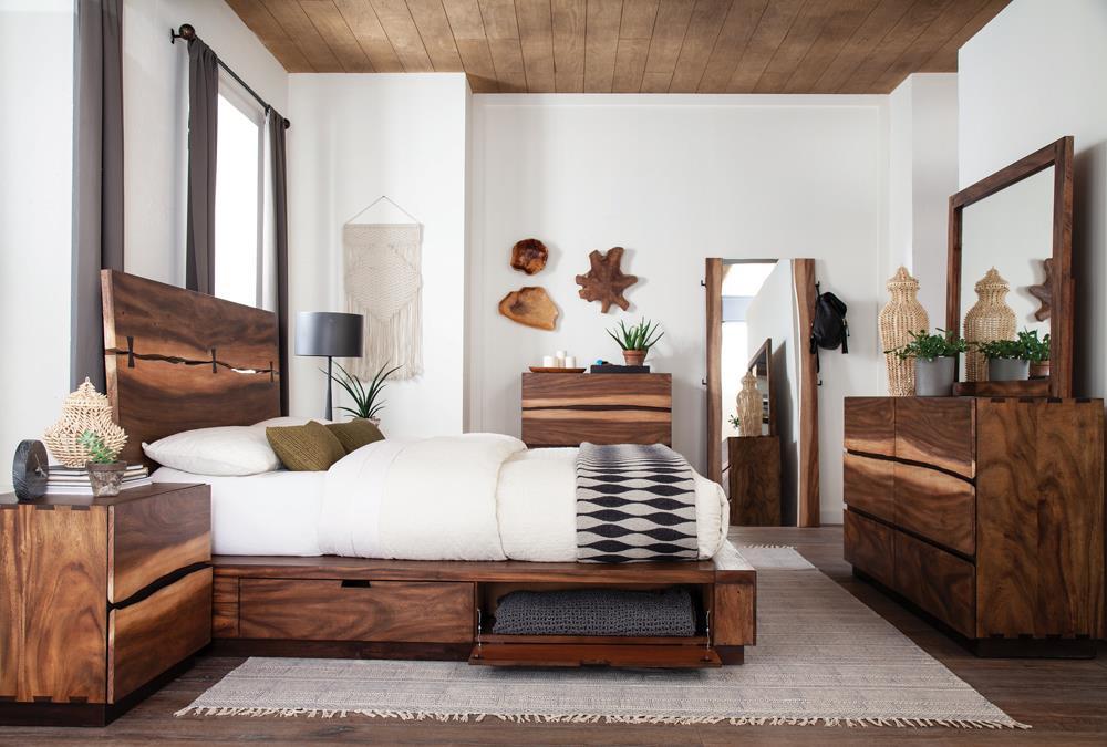 Winslow California King, E.King & Queen Bed Smokey Walnut and Coffee Bean - Visions in Furniture (La Mirada, CA)