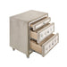 Antonella 3-drawer Upholstered Nightstand Ivory and Camel - Visions in Furniture (La Mirada, CA)