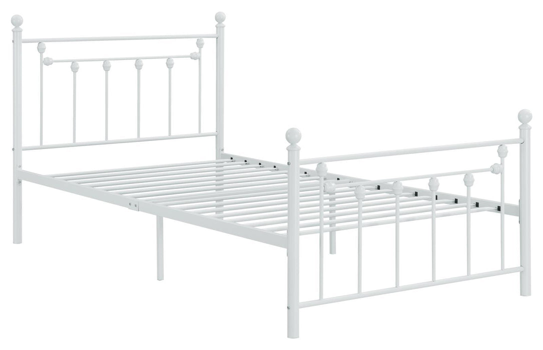 Canon Full Metal Slatted Headboard Platform Bed - White - Visions in Furniture (La Mirada, CA)