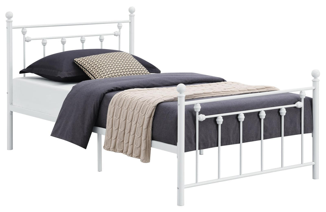 Canon Full Metal Slatted Headboard Platform Bed - White - Visions in Furniture (La Mirada, CA)