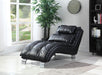 Dilleston Upholstered Chaise Black - Visions in Furniture (La Mirada, CA)