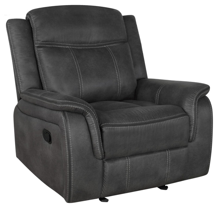 Lawrence Upholstered Tufted Back Glider Recliner - Visions in Furniture (La Mirada, CA)
