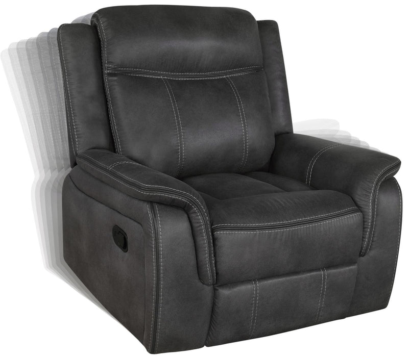Lawrence Upholstered Tufted Back Glider Recliner - Visions in Furniture (La Mirada, CA)