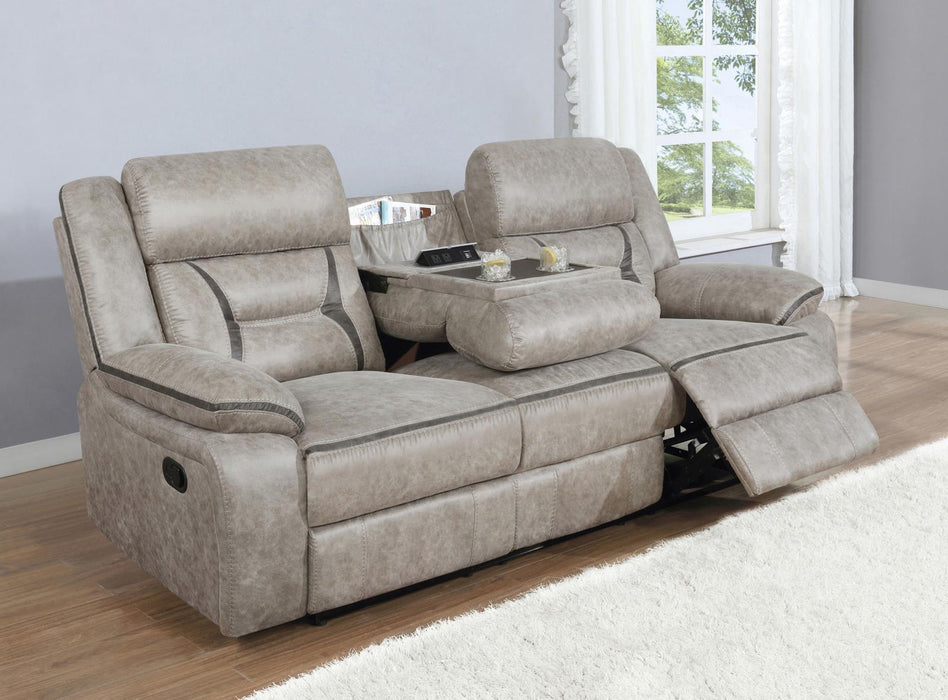 Greer Upholstered Tufted Back Motion Sofa - Visions in Furniture (La Mirada, CA)
