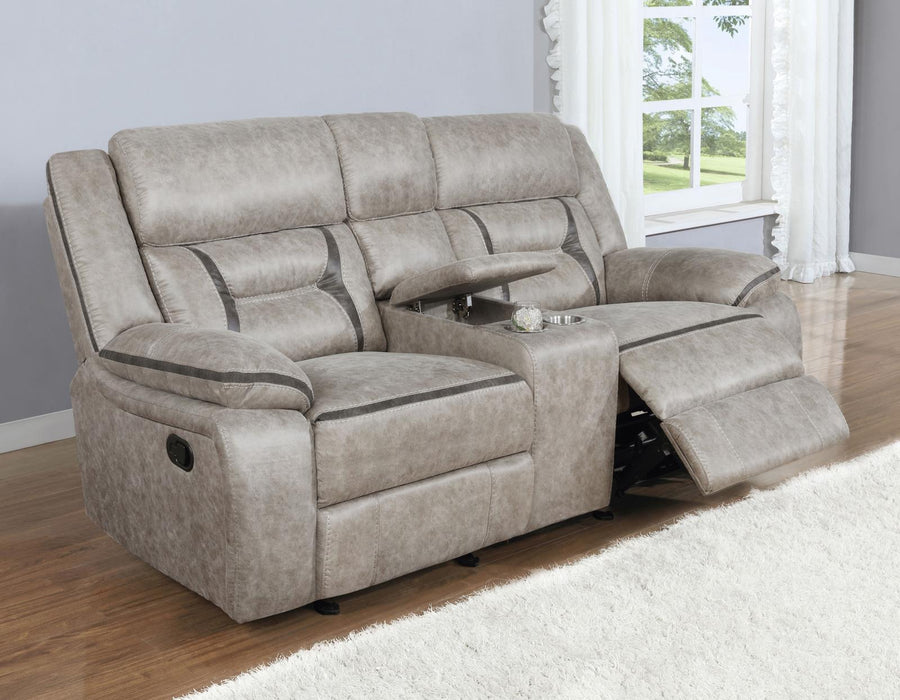 Greer Upholstered Tufted Back Glider Loveseat - Visions in Furniture (La Mirada, CA)