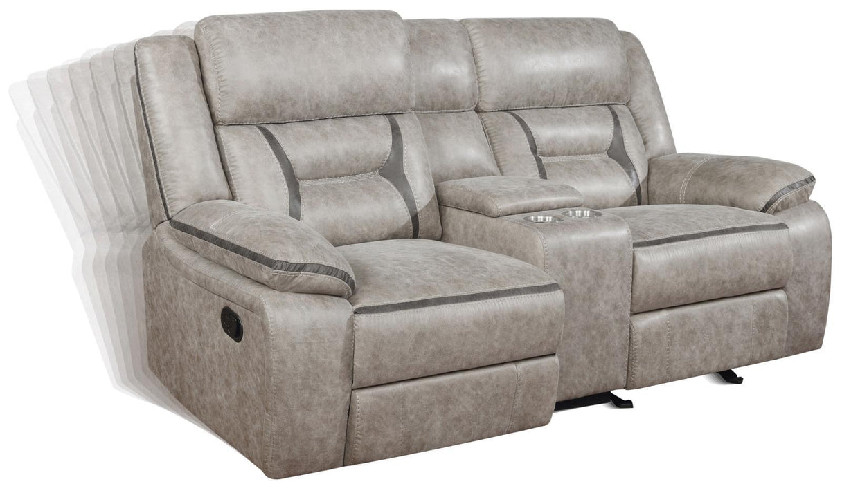 Greer Upholstered Tufted Back Glider Loveseat - Visions in Furniture (La Mirada, CA)