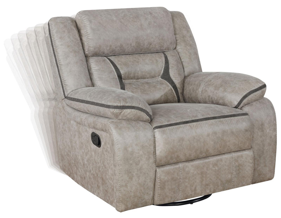 Greer Upholstered Tufted Back Glider Recliner - Visions in Furniture (La Mirada, CA)
