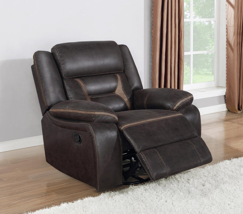 Greer Upholstered Tufted Back Glider Recliner - Visions in Furniture (La Mirada, CA)