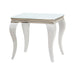 Luna Square End Table White and Chrome - Visions in Furniture (La Mirada, CA)