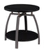 Dacre Round End Table Dark Grey and Black Nickel - Visions in Furniture (La Mirada, CA)