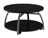 Dacre Round Coffee Table Dark Grey and Black Nickel - Visions in Furniture (La Mirada, CA)