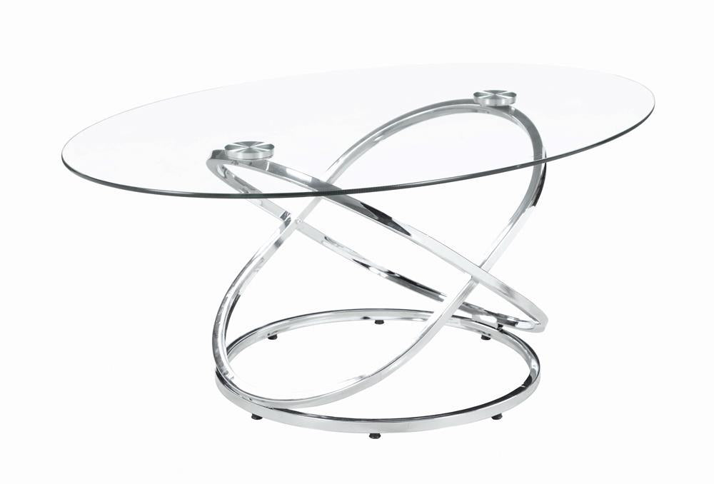 Warren 3-piece Occasional Set Chrome and Clear - Visions in Furniture (La Mirada, CA)