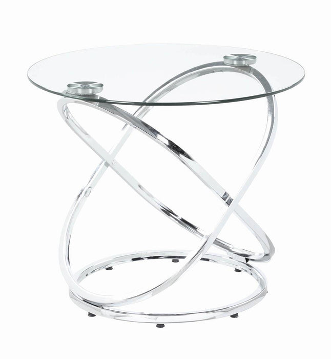 Warren 3-piece Occasional Set Chrome and Clear - Visions in Furniture (La Mirada, CA)