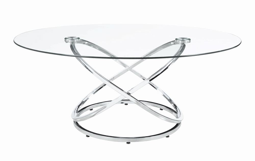 Warren 3-piece Occasional Set Chrome and Clear - Visions in Furniture (La Mirada, CA)