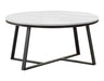 Hugo Round Coffee Table White and Matte Black - Visions in Furniture (La Mirada, CA)